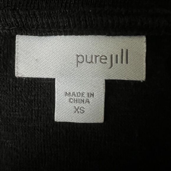 J. Jill Dress Womens XS Black Purejill Shift Textured Linen Neutral Minimalist - Picture 6 of 8